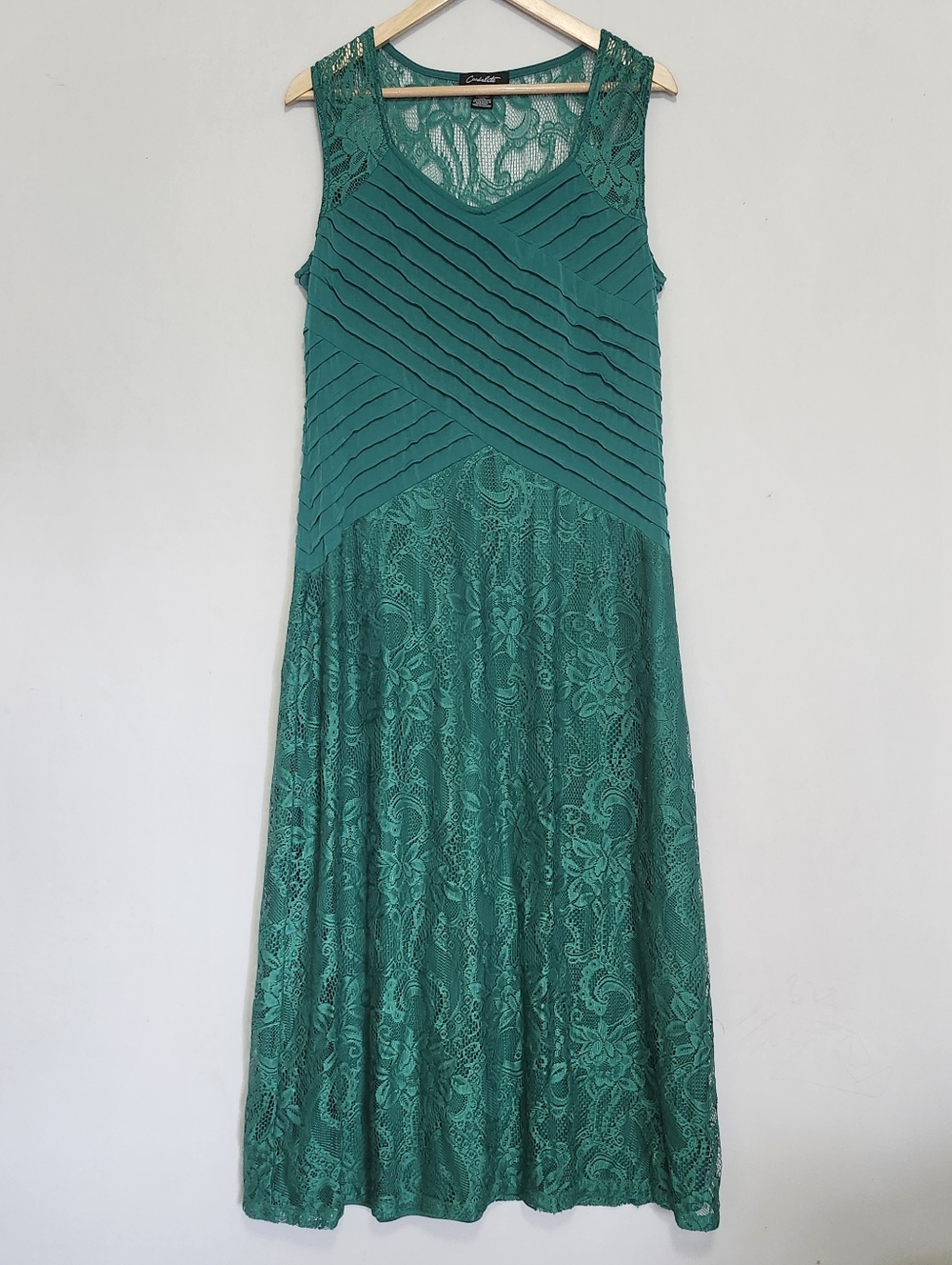 Candalite Emerald Green Lace Maxi Dress Size XL